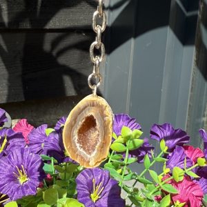 Agaat geode sleutelhanger #434