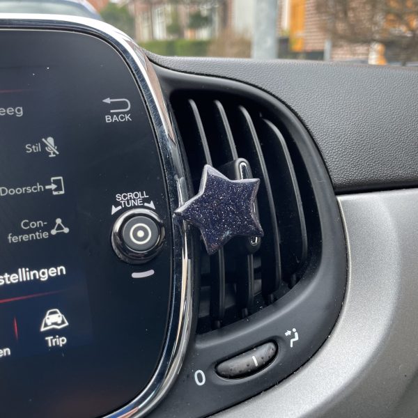 Blauw goudsteen ster voor in de auto (glitters) - Afbeelding 2