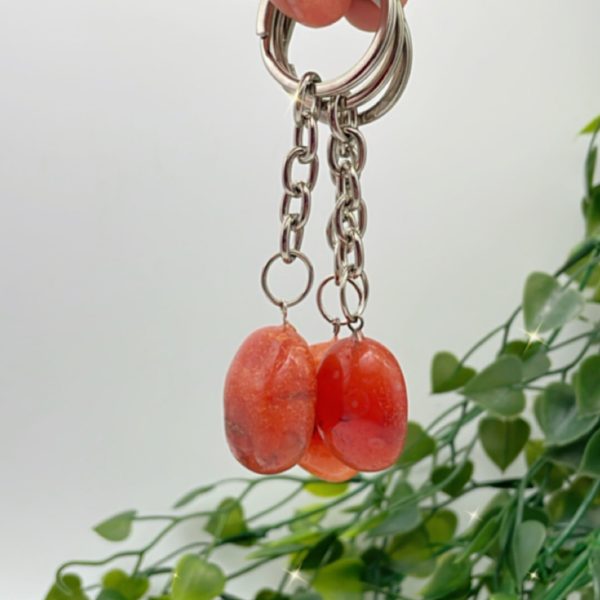 Carneool gepolijst sleutelhanger