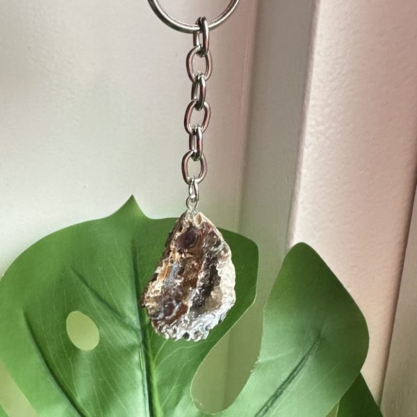 Agaat geode sleutelhanger #49