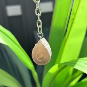 Agaat geode sleutelhanger #81