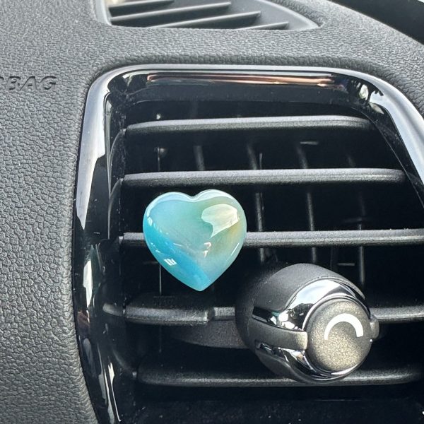 Agaat (blauw gebeits ) hartje voor in de auto (klein) - Afbeelding 2