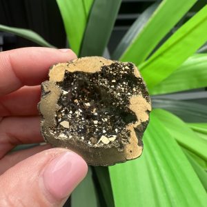 Kwarts geode (gecoat) goud kleur #226