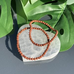 Goudsteen kogelarmband - 4mm (glitters)