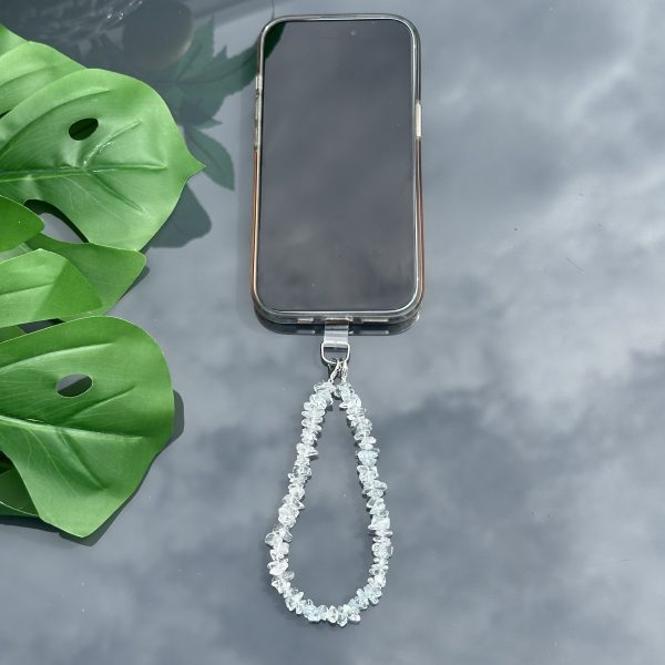 Blauwe kwarts telefoonkoordje met padje - Afbeelding 3