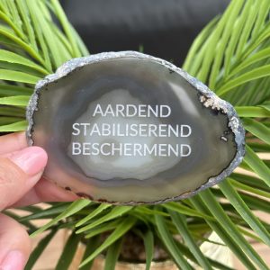 Agaat schijf met tekst #328
