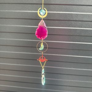 Agaat roze raamhanger kristal #335