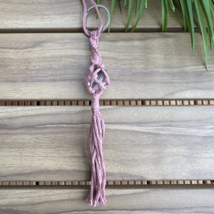 Bergkristal sleutelhanger - Roze