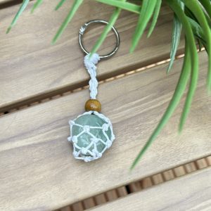 Sleutelhanger voor trommelsteen (wit)