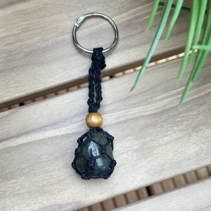 Sleutelhanger voor trommelsteen (zwart)