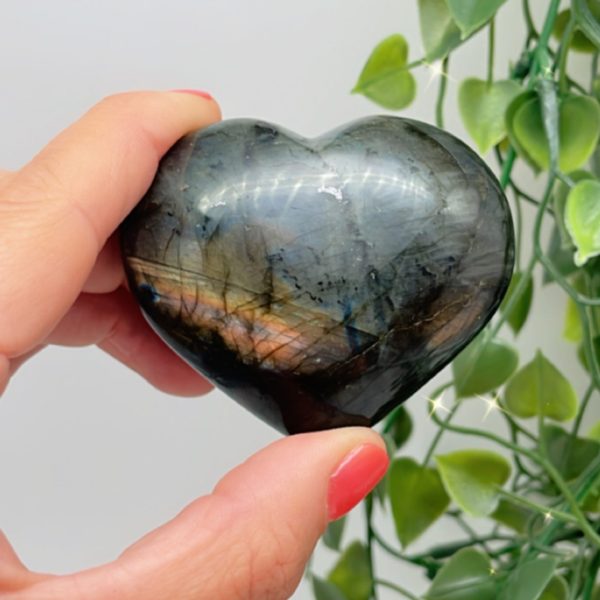 Labradoriet edelsteen hart 6 cm - Afbeelding 2