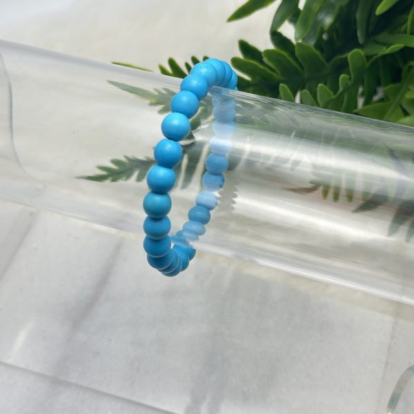 Howliet blauw armband - 6mm - Afbeelding 2
