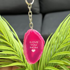 Agaat sleutelhanger I love you mom #332