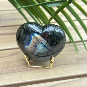 Labradoriet edelsteen hart 6 cm