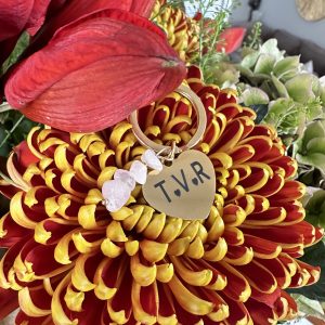 Sleutelhanger Hart/Rozenkwarts met initialen (Cadeautip!)