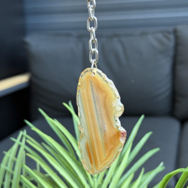 Agaat schijfje sleutelhanger #22