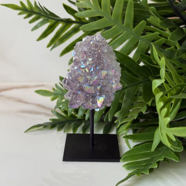 Angel aura (Amethist gecoat)  mini op standaard #116 - Afbeelding 2