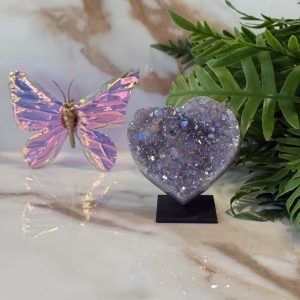 Angel aura "Amethist gecoat" hart op standaard #420
