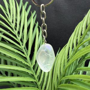 Aura-Bergkristal Sleutelhanger (Getrommeld)